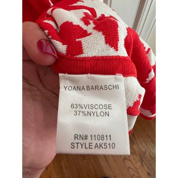 Anthropolgie Yoana Baraschi Red & White Floral Sleeveless Dress Size Small - Picture 5 of 5